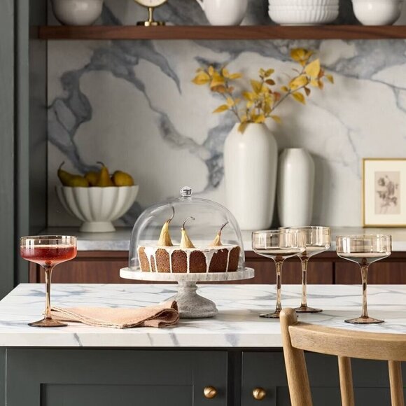 9.8oz Tinted Glass Coupe Drinkware Lt Brown Set - Hearth & Hand Magnolia 2024 - Picture 2 of 6